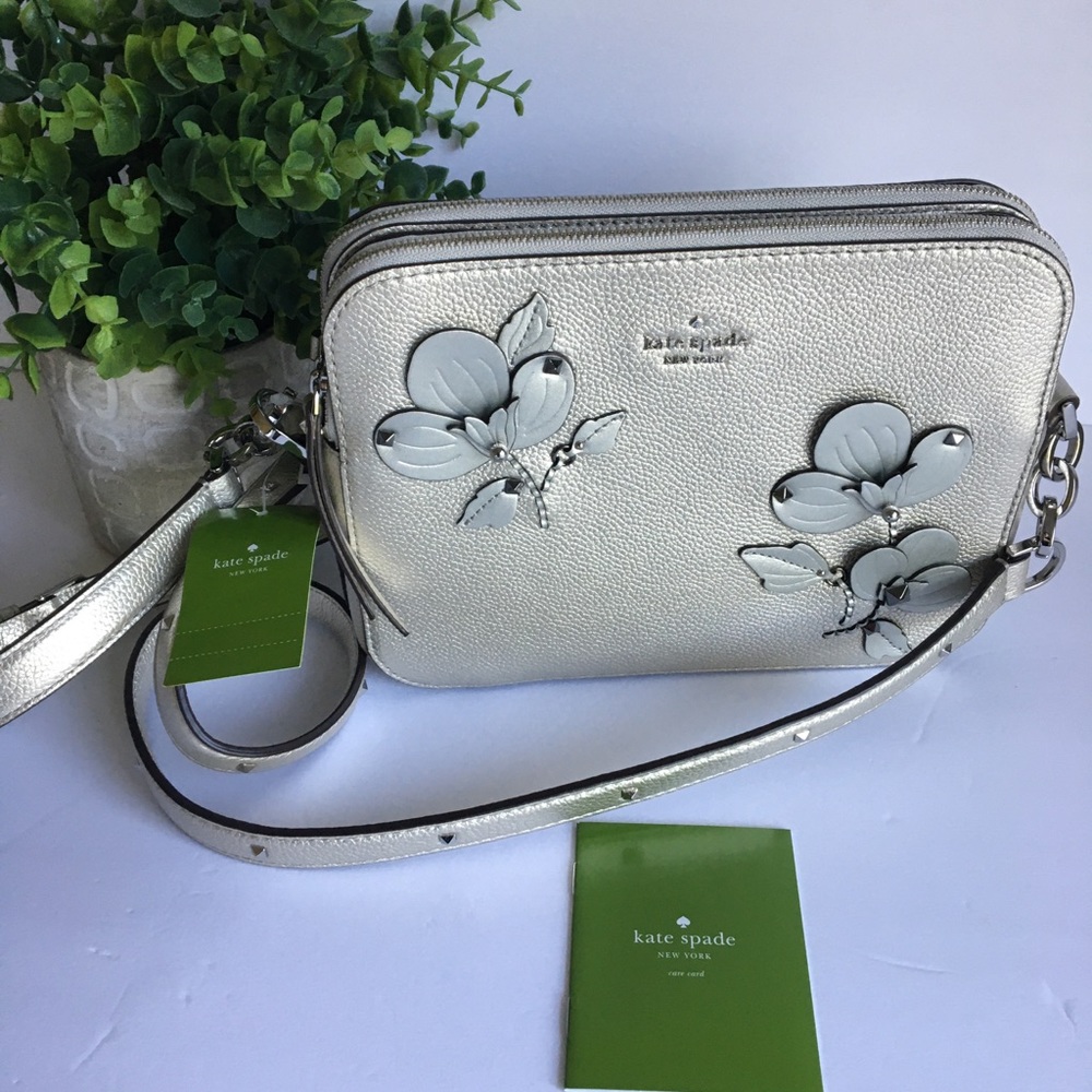 Kate Spade Floral Light Metallic Silver handbag